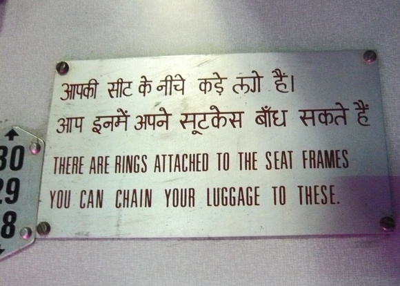 Sign in the train