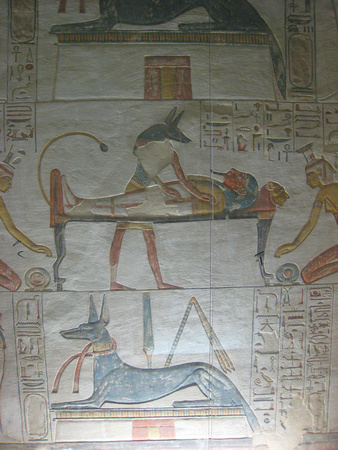 Anubis, the god of the dead, at work