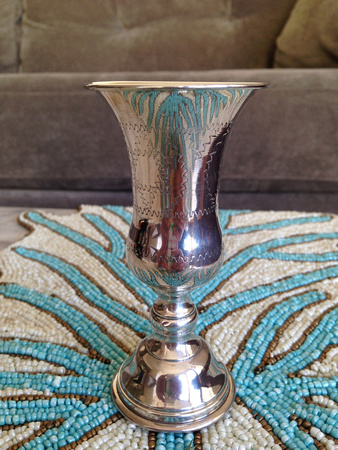 Our wedding Kiddush cup is polished for its next big ceremony