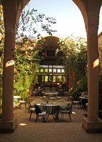 Courtyard of the Al-Moudira desert hotel