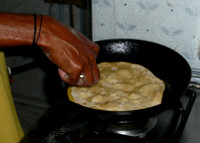 Frying chapathis
