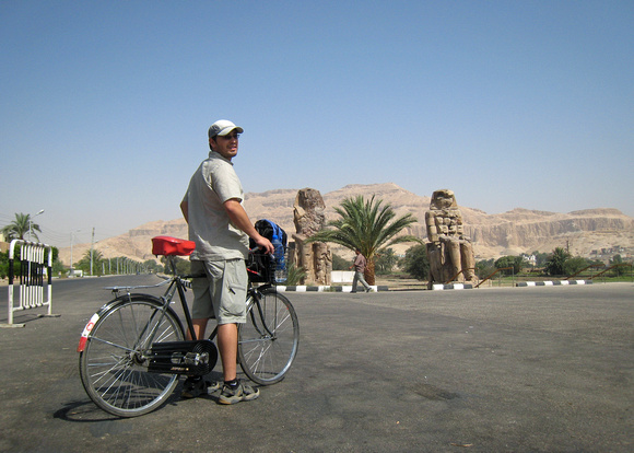 In front of the Colossi of Memnon