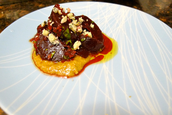 THANKSGIVING: Beet Salad with Almond Butter & Gorgonzola