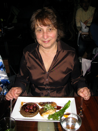 Rena with Sautéed Alaskan Black Cod in Port Kahlua Reduction with Seaweed Buckwheat Pancake