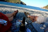 And we were on the beach... while drinking that cava that we got because we got lost on a beach...