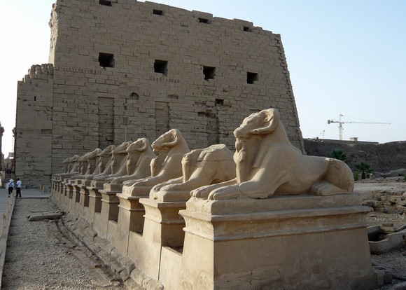 The other end of the Sphinx-lined road at the Karnak Temple