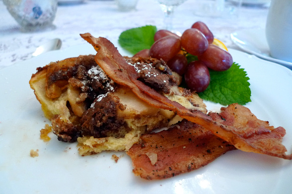 and bacon with an apple cobbler