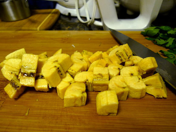 Chopped plantains