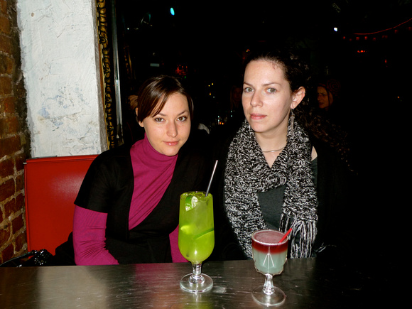 Rita with Mojito and Alina with Bloody Gargoyle